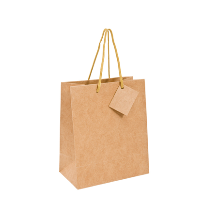 Image SACS BOUTIQUE ANSES CORDON  120 g/m2 19+10x27 CM NATUREL KRAFT (10 UNITÉ) #1