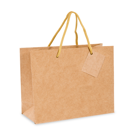 Image SACS BOUTIQUE ANSES CORDON  120 g/m2 40+15x32 CM NATUREL KRAFT (10 UNITÉ) #1