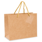Image SACS BOUTIQUE ANSES CORDON  120 g/m2 40+15x32 CM NATUREL KRAFT (10 UNITÉ) #1