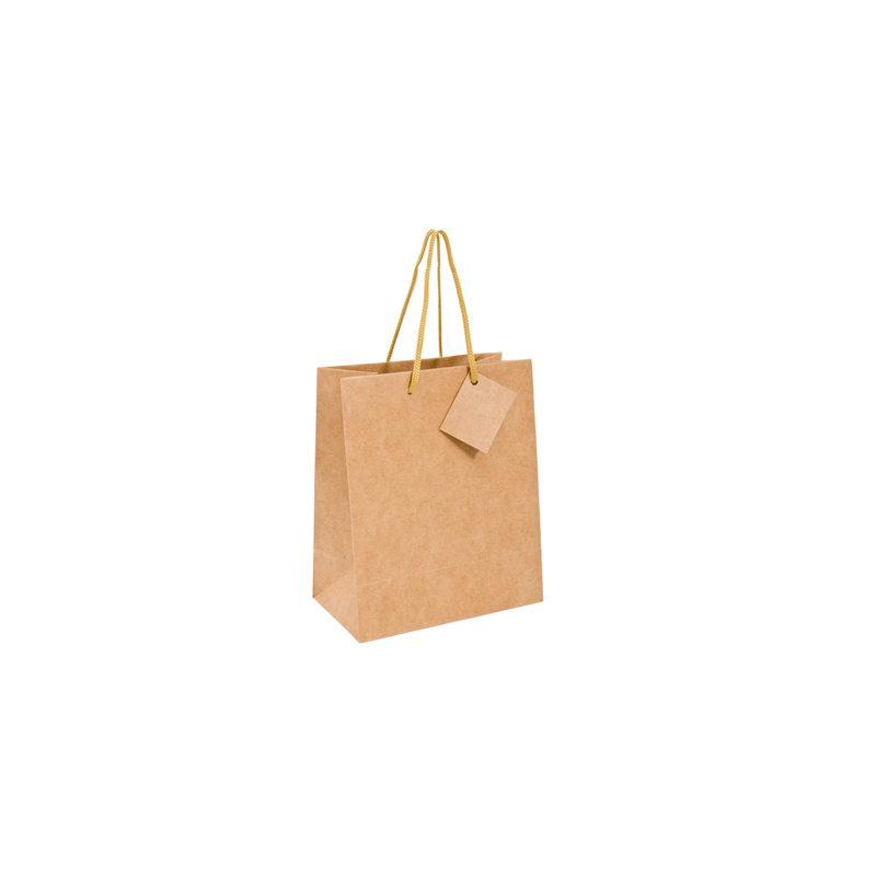 SACS BOUTIQUE ANSES CORDON  120 g/m2 40+15x50 CM NATUREL KRAFT (10 UNITÉ)