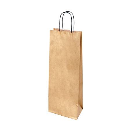 Image SACS SOS AVEC ANSES 1 BOUTEILLE  100 G/M2 14+8x40 CM OR KRAFT (250 UNITÉ) #1