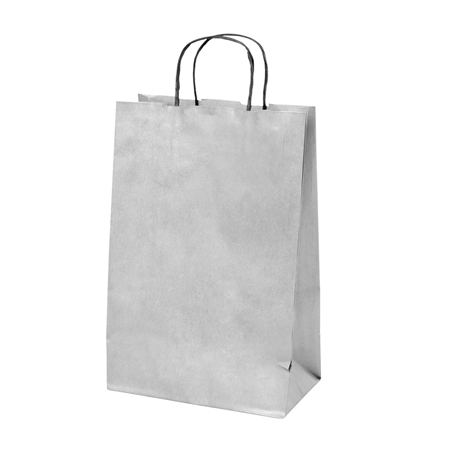 Image SACS SOS AVEC ANSES 2 BOUTEILLES  100 G/M2 18+10x39 CM ARGENTE KRAFT (250 UNITÉ) #1