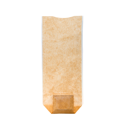 Image SACHETS AVEC BASE ET FENÊTRE PP  10x22 CM NATUREL KRAFT (100 UNITÉ) #1