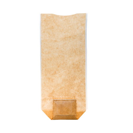 Image SACHETS AVEC BASE ET FENÊTRE PP  12x26 CM NATUREL KRAFT (100 UNITÉ) #1