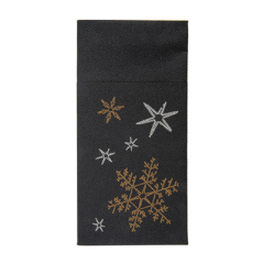 Image SERVIETTES KANGOUROU 'CHRISTMAS NIGHT' 55 G/M2 40x40 CM NOIR AIRLAID (700 UNITÉ) #1