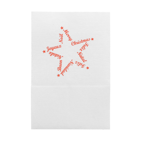 Image SERVIETTES MINI "CHRISTMAS" 1 PLI  20 G/M2 17x17 CM BLANC CELLULOSE (9600 UNITÉ) #1