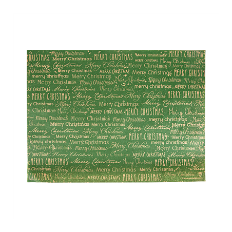 Image SETS DE TABLE KRAFT "MERRY CHRISTMAS"  60 G/M2 31x43 CM VERT CELLULOSE (2000 UNITÉ) #1