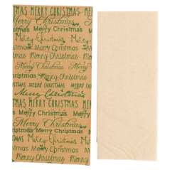 Image SACHETS COUVERTS+SERV.RÉCYC.2P 'MERRY CHRISTMAS' 80 + 10 PE G/M2 11,2x22,5 CM MARRON CELLULOSE (250 UNITÉ) #3