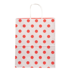 SACS SOS AVEC ANSES - EXT. "À POIS" 80 G/M2 26+14x32 CM ROUGE CELLULOSE (250 UNITÉ)