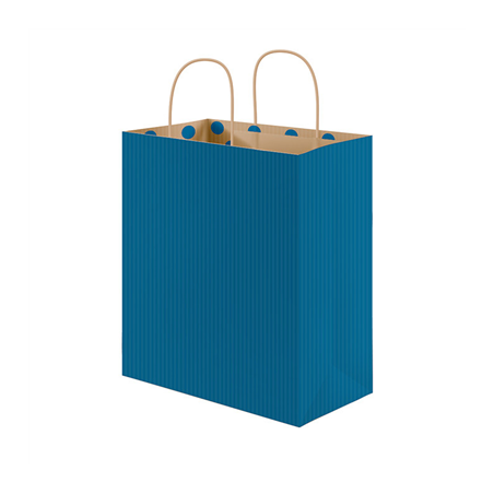 Image SACS SOS AVEC ANSES - INT. "À POIS"  80 G/M2 26+14x32 CM BLEU KRAFT (250 UNITÉ) #1