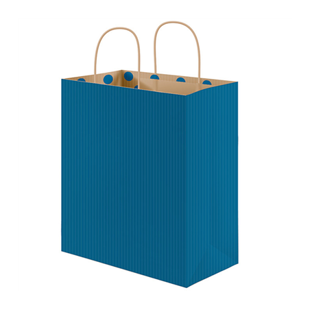 Image SACS SOS AVEC ANSES - INT. "À POIS" 80 G/M2 32+16x31 CM BLEU KRAFT (250 UNITÉ) #1