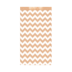 Image SACHETS PLATS LISERÉ  60 G/M2 19+8x35 CM NATUREL KRAFT VERGÉ (250 UNITÉ) #1