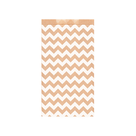 Image SACHETS PLATS LISERÉ  60 G/M2 19+8x35 CM NATUREL KRAFT VERGÉ (250 UNITÉ) #1