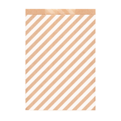 Image SACHETS PLATS RAYURES  60 G/M2 26+9x38 CM NATUREL KRAFT VERGÉ (250 UNITÉ) #1