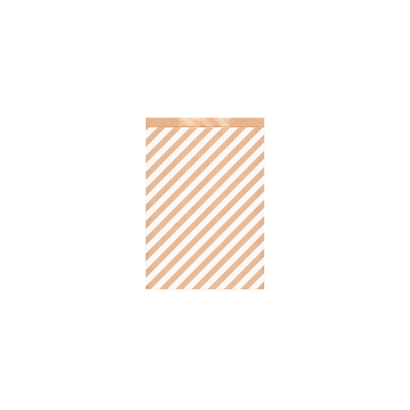 SACHETS PLATS RAYURES  60 G/M2 26+9x38 CM NATUREL KRAFT VERGÉ (250 UNITÉ)