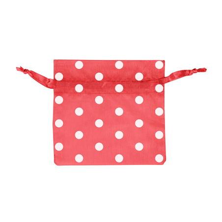 48 U. SACHETS ORGANDY AVEC FERMETURE-À POIS  12,5x11 CM ROUGE MICROFIBRE (1 UNITÉ)