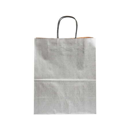 SACS SOS COULEUR UNIQUE  80 G/M2 20+10x29 CM ARGENTE KRAFT (250 UNITÉ)