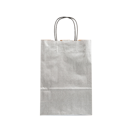 SACS SOS AVEC ANSES  80 G/M2 26+14x32 CM ARGENTE KRAFT (250 UNITÉ)