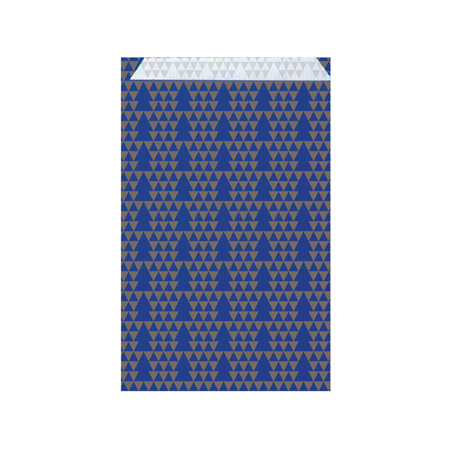 Image SACHETS PLATS SAPINS  60 G/M2 19+8x35 CM BLEU CELLULOSE (250 UNITÉ) #1