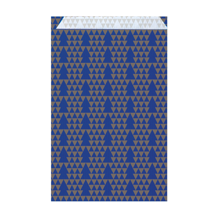 Image SACHETS PLATS SAPINS  60 G/M2 26+9x38 CM BLEU CELLULOSE (250 UNITÉ) #1