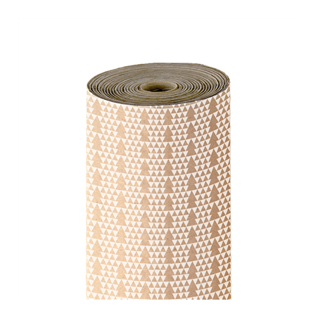 Image PAPIER CADEAU 50 M SAPINS  60 G/M2 70 CM KRAFT VERGÉ (1 UNITÉ) #1