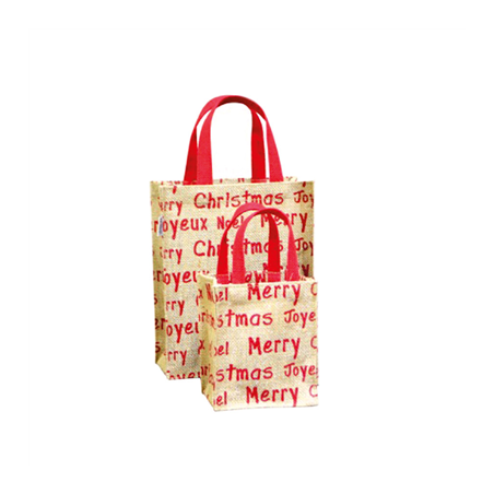 Image SACS - CHRISTMAS  20+10x25 CM NATUREL JUTE (10 UNITÉ) #1