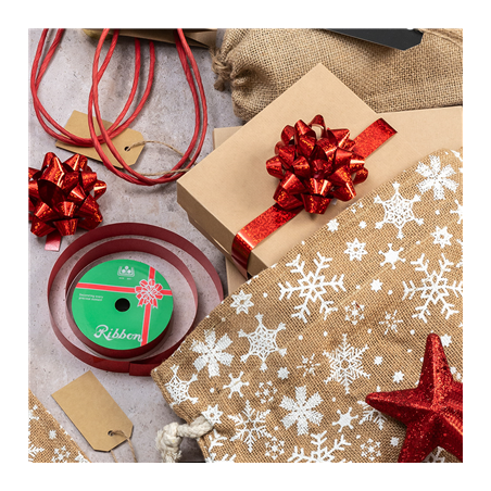 SACS - STARS  25,5x25,5 CM NATUREL JUTE (10 UNITÉ)