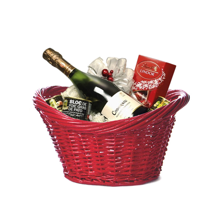 CORBEILLE POUR LOTS  38x28x16 CM ROUGE OSIER (1 UNITÉ)