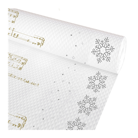 Image NAPPE EN ROULEAU 'SNOW' 48 G/M2 1,20 x 50 M BLANC CELLULOSE (1 UNITÉ) #1