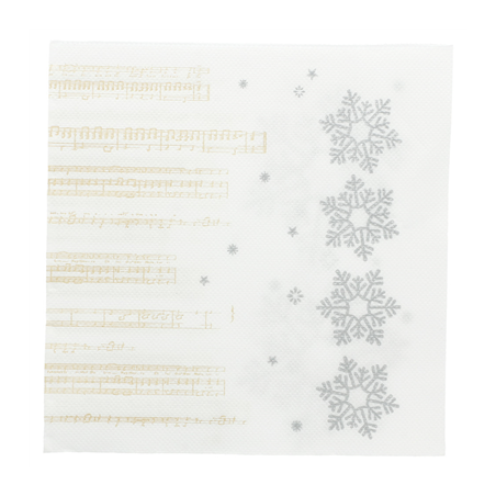 Image SERVIETTES "DOUBLE POINT" 'SNOW' 18 G/M2 33x33 CM BLANC OUATE (1200 UNITÉ) #1