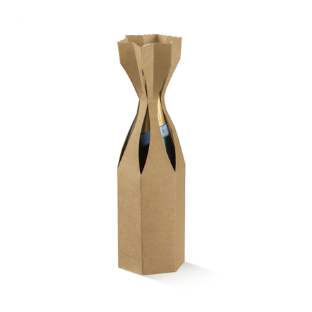 Image 100 U. COFFRETS 1 BOUTEILLE 9x33 CM NATUREL KRAFT (1 UNITÉ) #1