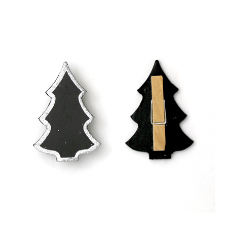 Image 6 U. MINI ARDOISES FORME SAPIN  6x4 CM NOIR (1 UNITÉ) #1