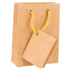 Image 10 U. SACS BOUTIQUE ANSES CORDON 175 G/M2 8,3+3,3x10,8 CM NATUREL KRAFT (1 UNITÉ) #1