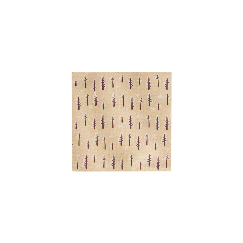 SERVIETTES "DOUBLE POINT" ECOLABEL 'FOREST' 18 G/M2 40x40 CM NATUREL OUATE RECYCLÉE (1200 UNITÉ)