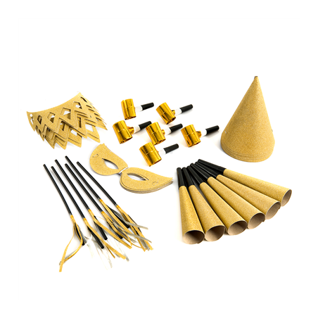 Image ASSORTIMENT COTILLON 6 PERSONNES   DORE (1 UNITÉ) #1