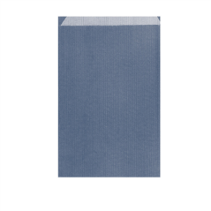 Image SACHETS PLATS 12+5x18 CM BLEU MARINE KRAFT VERGÉ (250 UNITÉ) #1