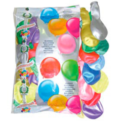 Image BALLONS MÉTALLISÉS  Ø 28 CM ASSORTI LATEX (100 UNITÉ) #1