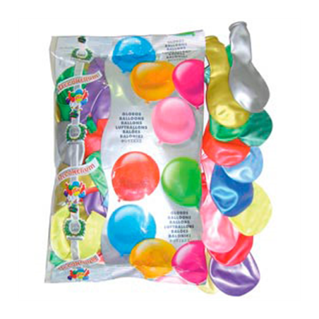 Image BALLONS MÉTALLISÉS  Ø 28 CM ASSORTI LATEX (100 UNITÉ) #1