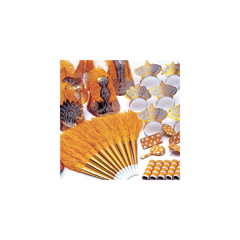 ASSORTIMENT COTILLON 10 PERSONNES  30x21,5x17,3 CM DORE (1 UNITÉ)