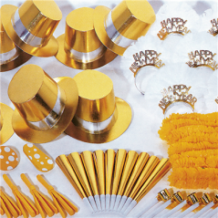 Image ASSORTIMENT COTILLON 50 PERSONNES "LUXE"  51,5x39,5x33 CM DORE (1 UNITÉ) #1