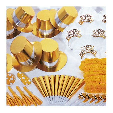 Image ASSORTIMENT COTILLON 50 PERSONNES "LUXE"  51,5x39,5x33 CM DORE (1 UNITÉ) #1