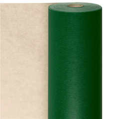 PAPIER CADEAU COULEUR UNIE 60 G/M2 0,70x100 M VERT KRAFT VERGÉ (1 UNITÉ)