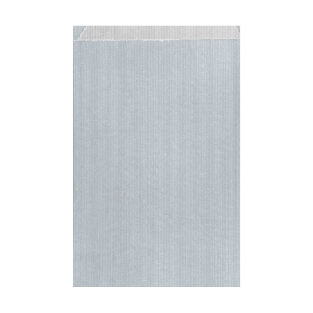 Image SACHETS PLATS  60 G/M2 26+9x38 CM ARGENTE KRAFT VERGÉ (250 UNITÉ) #1