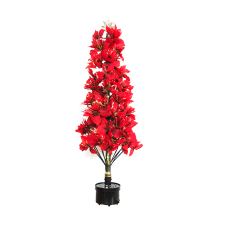 Image SAPIN PONSETIAS  122 (h) CM ROUGE FIBRE OPTIQUE (1 UNITÉ) #1