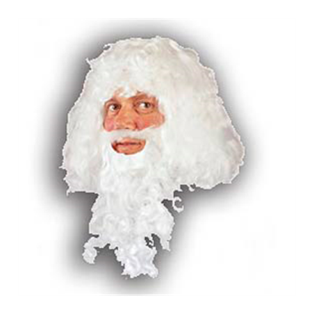 Image PERRUQUE "PÈRE NOËL"   BLANC (1 UNITÉ) #1