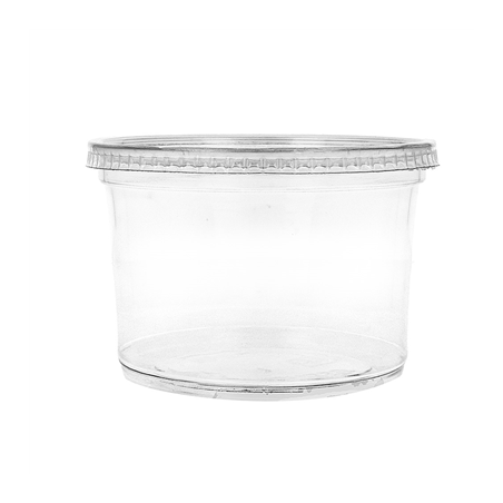 Image POTS TRAITEUR + COUVERCLES 750 ML Ø11,7x10,5 CM TRANSPARENT PET (250 UNITÉ) #1