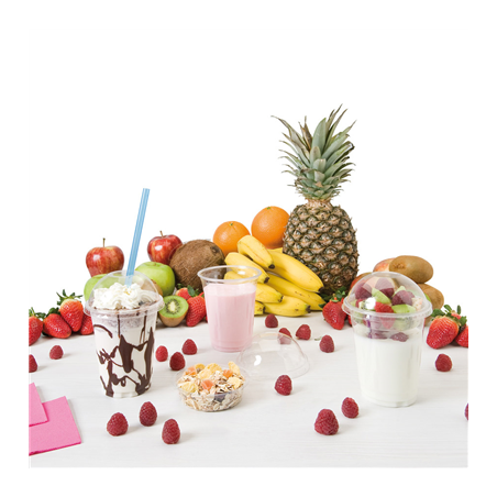 COUVERCLES POUR POTS 226.22  Ø 9,8 CM TRANSPARENT PET (1000 UNITÉ)