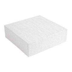 Image BOÎTES PATISSERIES SANS FENÊTRE 'THEPACK' 250 G/M2 16x16x8 CM BLANC CARTON ONDULÉ NANO-MICRO (200 UNITÉ) #1