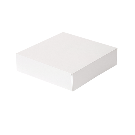 Image BOÎTES PATISSERIES SANS FENÊTRE 'THEPACK' 250 G/M2 23x23x7,5 CM BLANC CARTON ONDULÉ NANO-MICRO (200 UNITÉ) #1