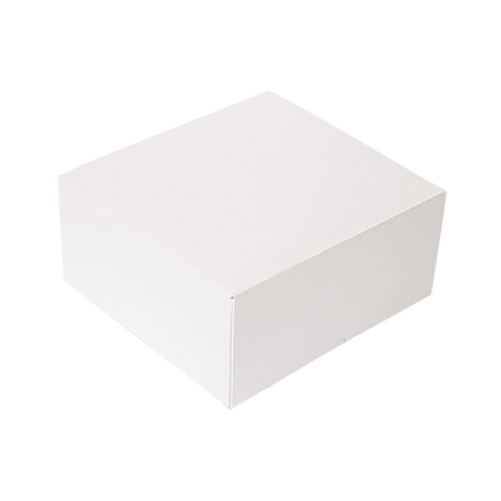 Image BOÎTES PATISSERIES SANS FENÊTRE 'THEPACK' 250 G/M2 24x24x12 CM BLANC CARTON ONDULÉ NANO-MICRO (100 UNITÉ) #1